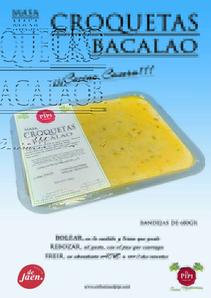 masa de croquetas de bacalao en envase de 690 g